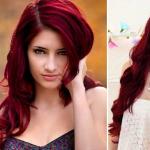 Красный цвет волос, оттенки и сочетания, правила окрашивания Темно красная краска для волос